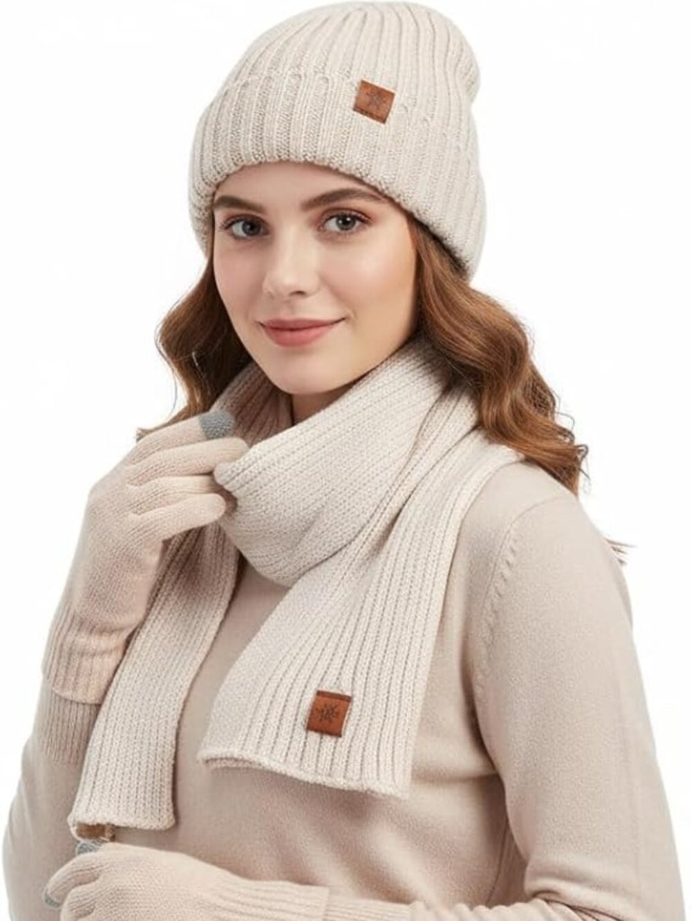 Winter Hat Scarf Gloves Set for Men Women 3-in-1 - Picture 1 of 6